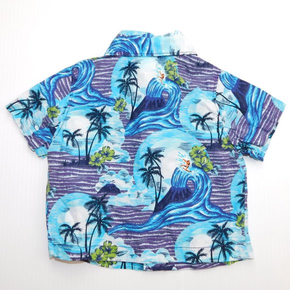Old Navy Baby 3-6 months Boys Hawaiian Shirt Blue - Picture 4 of 4